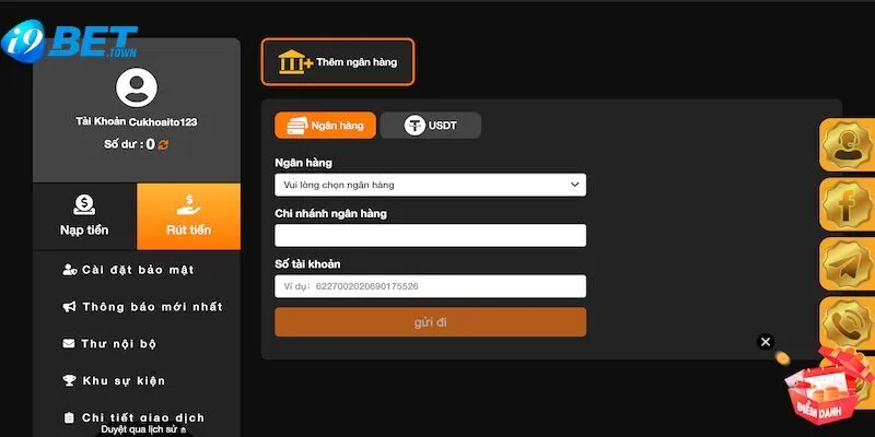 Quy trình các bước rút tiền i9bet chi tiết